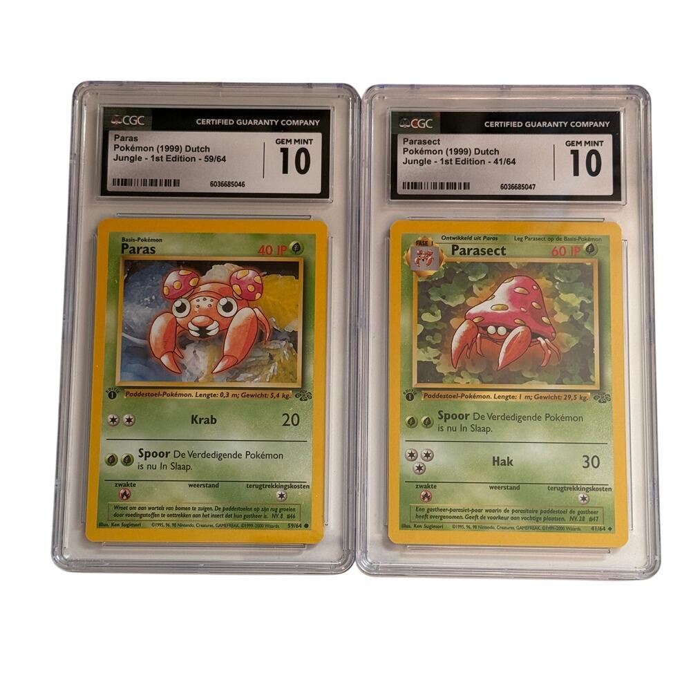 CGC 10 GEM MINT Sequential Paras Parasect 1st Edition Dutch Jungle (PSA/BGS)
